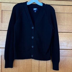 Lands' End Women's Classic Black Cardigan XS